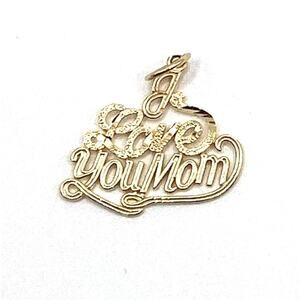 14K Yellow Gold "I Love you Mom" Pendant
